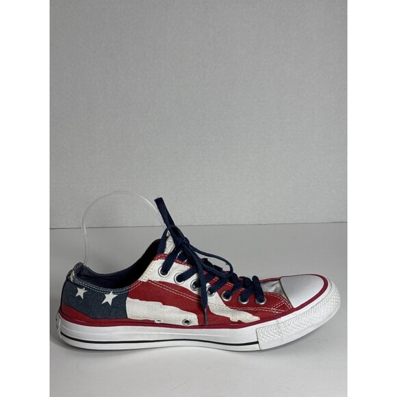 Converse All Star Low Top Sneakers American Flag Print Canvas Size 8.5 Mens - Picture 8 of 16